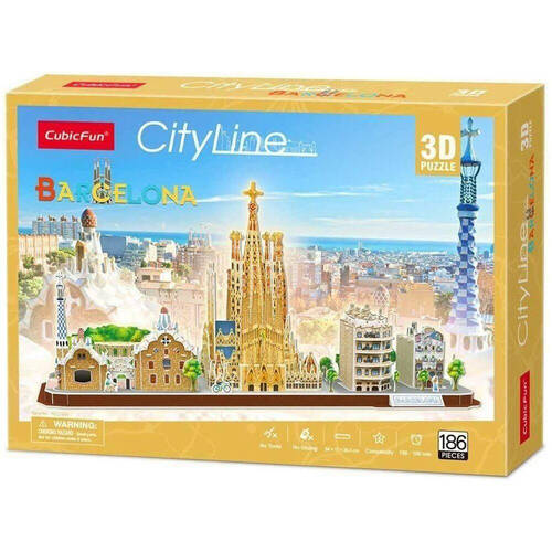 Cubic Fun City Line Barcelona Kids/Childrens 3D Puzzle 8y+