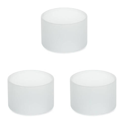 3PK Blomus Tealight Candle Holder Replacement Satined Glass Decor Round White