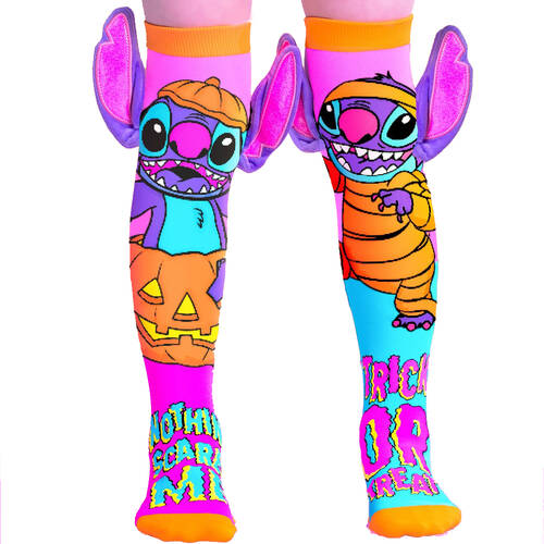 Madmia Stitch Neon Halloween Novelty Knee High 3D Socks 6-99y One Size