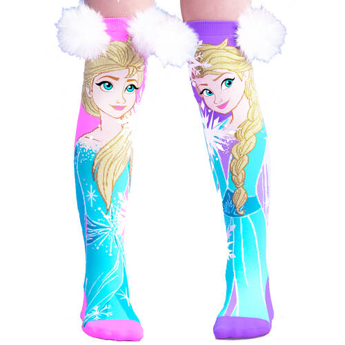 Madmia Disney Princess Elsa Novelty Knee High 3D Socks Toddler 3-5y