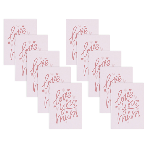 10PK Splosh Mothers Day Love You Greeting Card Blank w/Envelope Rectangle 13x9cm