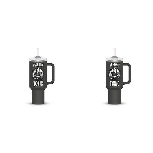 2PK Wednesday Warning Toxic 40oz Tumbler 14.2x27.2cm - Black
