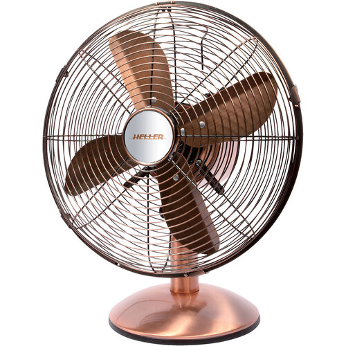 Heller 30cm Desk/Floor Oscillating Fan - Copper