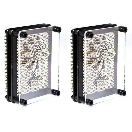 2PK MDI Pinhead 3D Finger Pin Art Tabletop Desk Accessory Decor Rectangle 3x5in