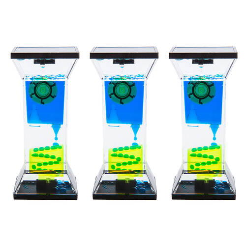 3PK MDI Neon Step & Wheel Liquid Timer Tabletop Desk Accessory Decor