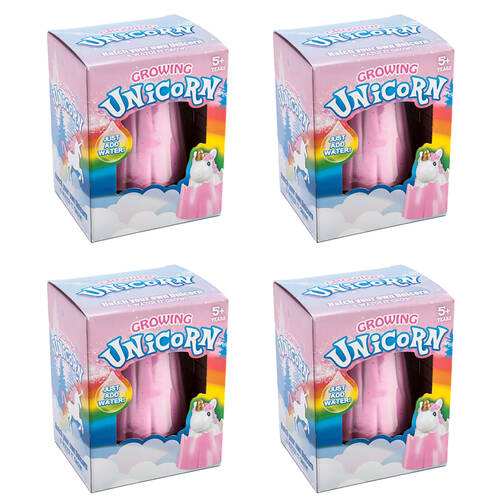 4PK Unicorn Kingdom Growing Unicorn Sensory/Educational Kids Toy 5y+ Assorted