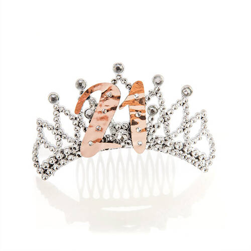 Miss Naughty 21st Birthday Party Tiara Crown Rose Gold