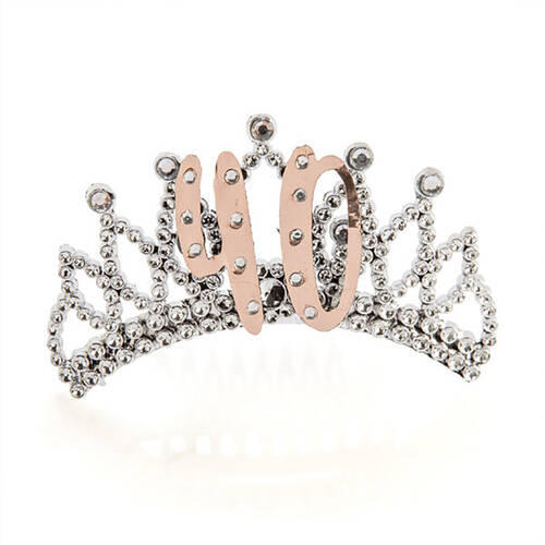 Miss Naughty 40th Birthday Party Tiara Crown Rose Gold