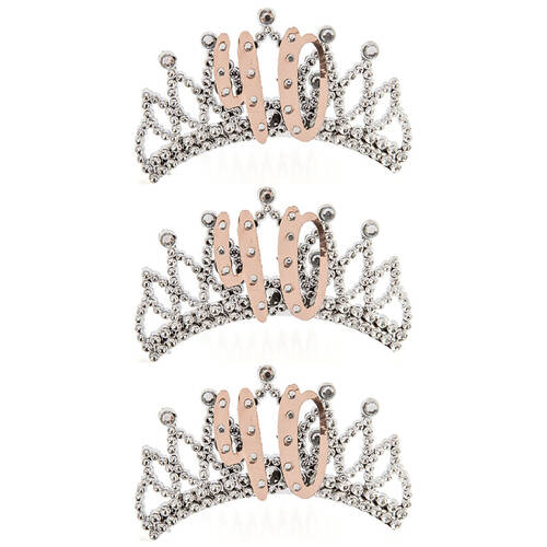 3PK Miss Naughty 40th Birthday Party Tiara Crown Rose Gold