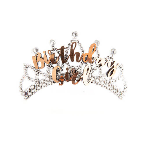 Miss Naughty Birthday Girl Party Tiara Crown Rose Gold