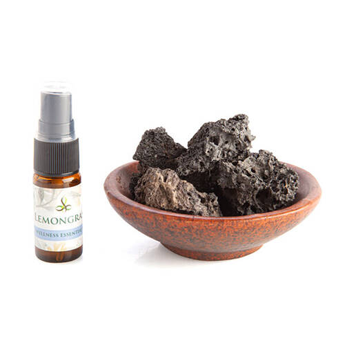 MDI Lava Rock Room Diffuser Bowl w/ Spray Essential Oil - Lemongrass Scent
