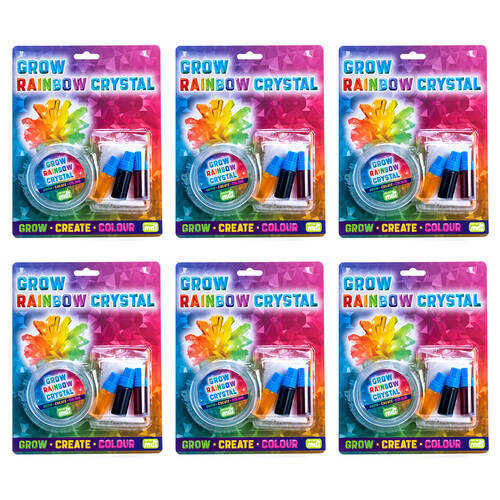 6PK MDI Grow Crystal Rainbow Educational Experiment Kids Toy Kit 8y+