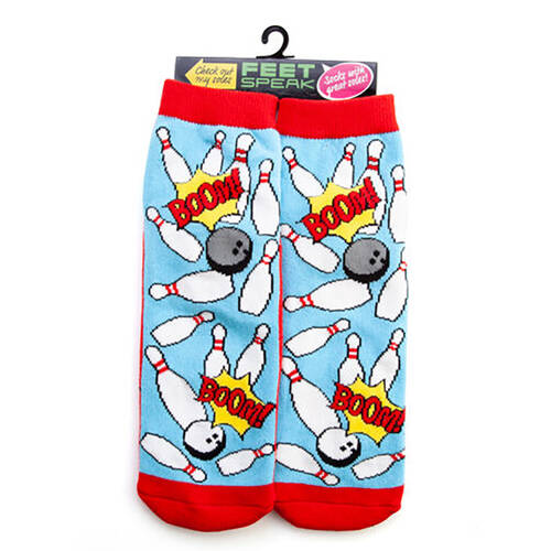 Feet Speak Bowling Women's Casual Crew Socks One-Size