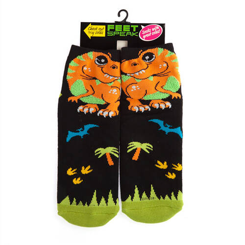 Feet Speak T-Rex Women's Casual Crew Socks One-Size