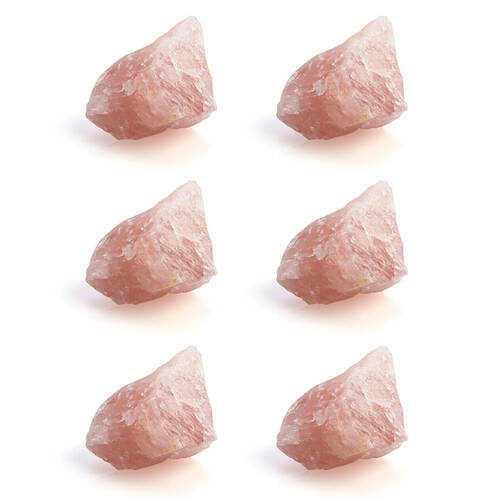 6PK Wishstone Gemstone Rose Quartz Wellness/Peace Stone Red