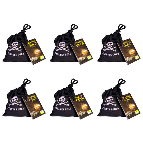 6PK MDI Pirates Gold in Bag Treasure Children/Kids Party Favours Games Toys