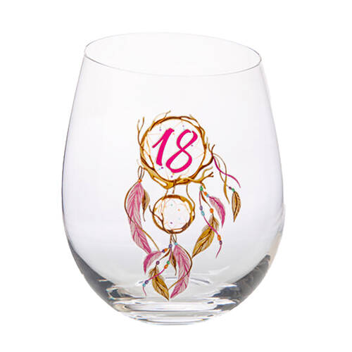 Tallulah Bevel Stemless Wine Glass Drinkware Dreamcatcher 18th Birthday