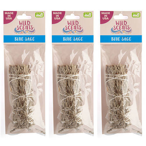 3PK Wild Scents Blue Sage Smudge Sticks Home Fragrance