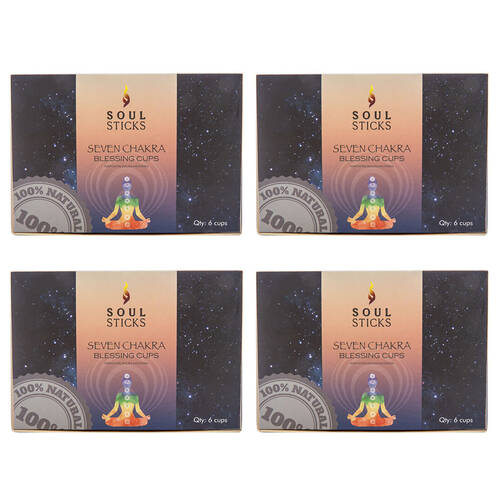 4x 6pc Wild Scents Incense Cup Chakra Set w/ Metal Holder Home Fragrance Decor
