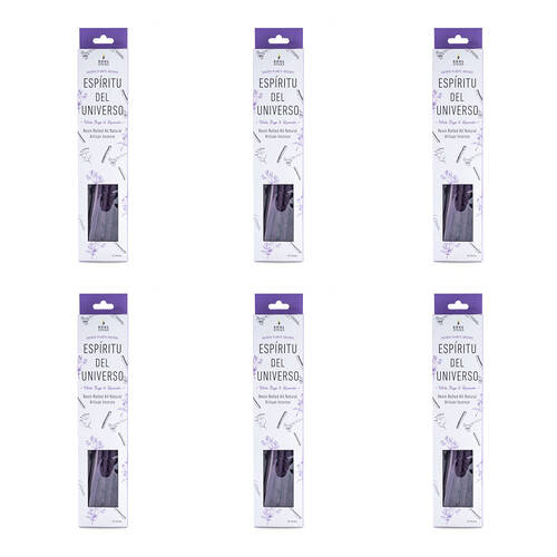 6PK Wild Scents Hand-Rolled Resin Incense Sticks White Sage & Lavender 23x1x1cm