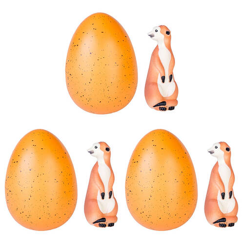 3PK Meerkat Jumbo Grow Egg Animal Kids Toy 10x15cm Assorted