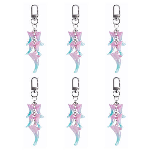6PK Aquaworld Keychain Dolphin Ocean Animal Bag Charm 9.6x3.2cm Assorted