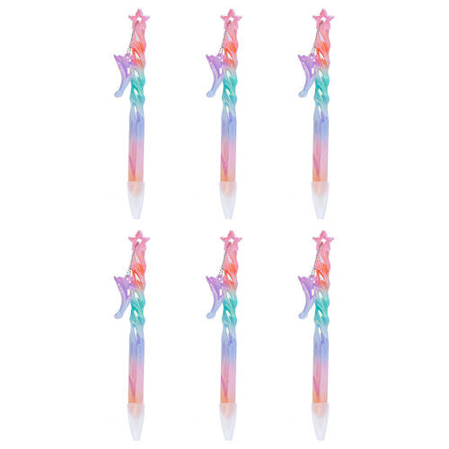6PK Aquaworld Spiral Ball Pen Dolphin Writing Stationery Kids/Children
