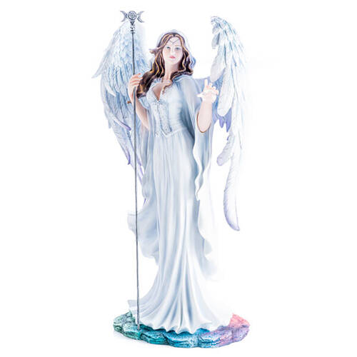 Mystical Worlds Large Angel Figurine Pentacle Wiccan Gothic Decor 33x58cm