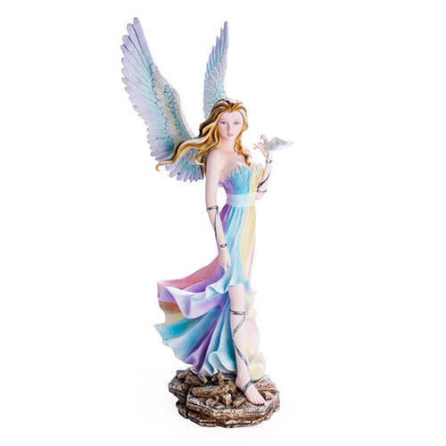 Mystical Worlds Large Angel Figurine Rainbow Fantasy Spirit Decor 24x60cm