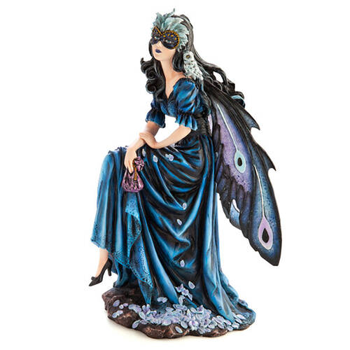 Mystical Worlds Large Fairy Figurine Mystery Mask Gothic Decor 24x42cm