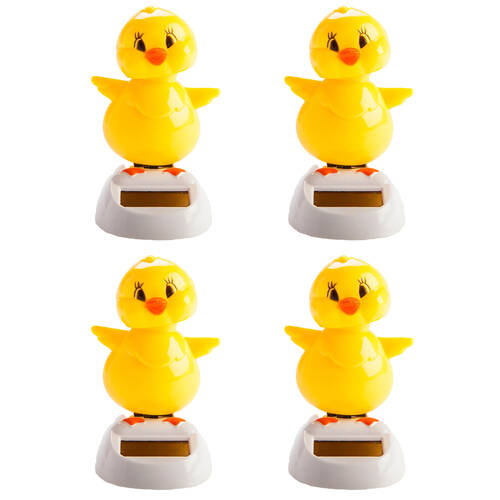 4PK Furever Pets Solar Dancing Chick Desk Car Dashboard Decoration Figure