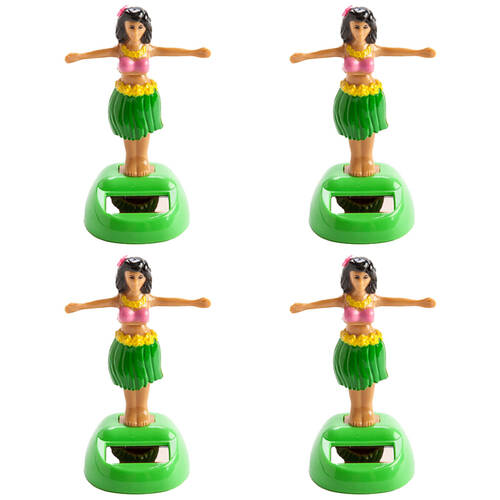 4PK MDI Solar Dancing Hula Girl Desk Car Dashboard Decoration Figure Toy