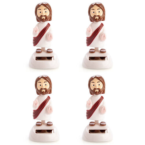 4PK MDI Solar Dancing Jesus Desk Car Dashboard Decoration Figure Toy
