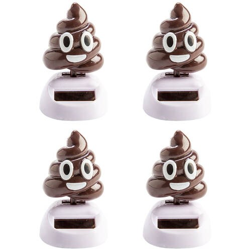 4PK Koolface Solar Dancing Poo Desk Car Dashboard Decoration Figure Toy