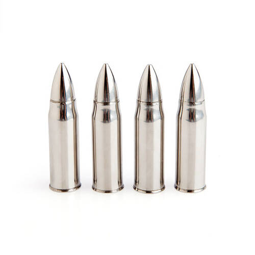 4pc MDI Whisky Stone w/ Velvet Bag Stainless Steel Reusable Ice Bullets
