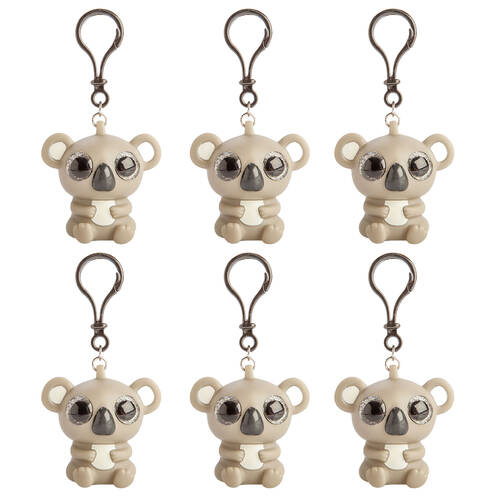 6PK Outback Mates Eye Popping Keychain Koala Squeeze Toy 6x5.7cm - Beige