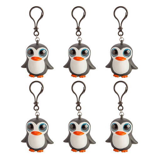 6PK Penguin Island Eye Popping Keychain Penguin Squeeze Toy 5.6x5.9cm