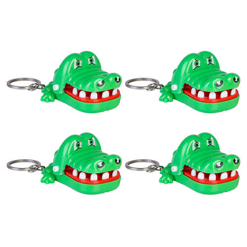 4PK Worlds Smallest Croc Attack Keyring/Keychain Miniature Toy Kids/Children 5+