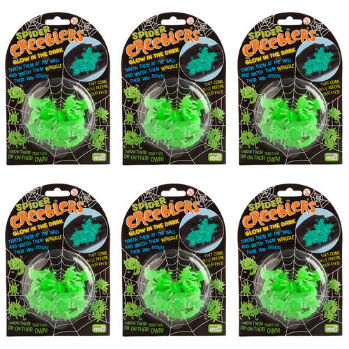 6PK MDI Creeblers Spider Crawlies Kids Sensory Play Toy Glow In The Dark 3y+