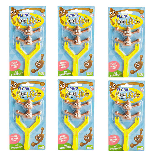 6PK Koolface Flying Smiling Poo Funny Flying Emoji Toy 10x19.5cm 5y+