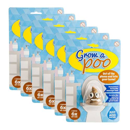 6PK Koolface Grow a Smiling Poo Kids Sensory/Educational Play Toy 