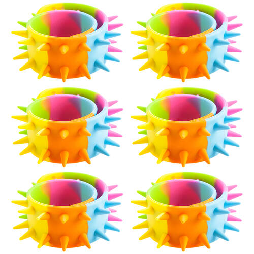 6PK MDI Spiky Snap Bracelet Rainbow Wristband Sensory Fidget Toy Kids/Children