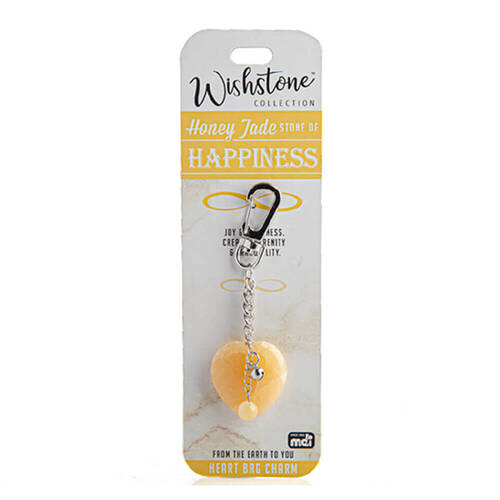 Wishstone Honey Jade Heart Bag Charm Bag Keychain Women's Accessory