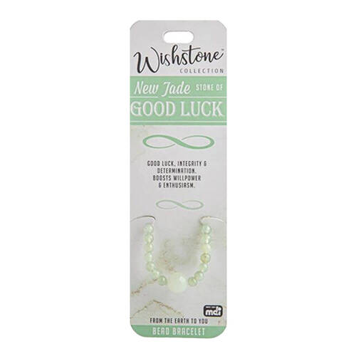 Wishtone Collection New Jade Goodluck Beaded Bracelet 4x6cm - Green