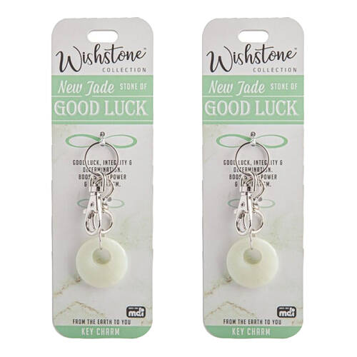 2PK Wishtone Collection New Jade Goodluck Key Charm 3x11.5cm - Green