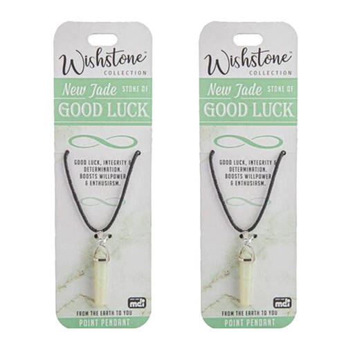 2PK Wishtone Collection New Jade Goodluck Point Pendant 1x18cm - Green