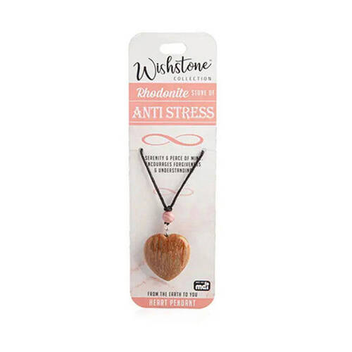 Wishstone Rhodonite Heart Pendant Necklace Women's Jewellery 3x19x1cm