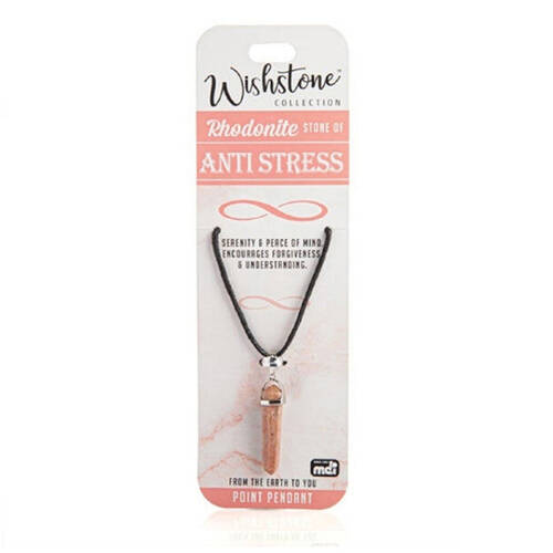 Wishstone Rhodonite Point Pendant Necklace Women's Jewellery 1x18x1cm
