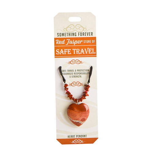 Wishstone Red Jasper Heart Pendant Necklace Women's Jewellery 3x19x1cm