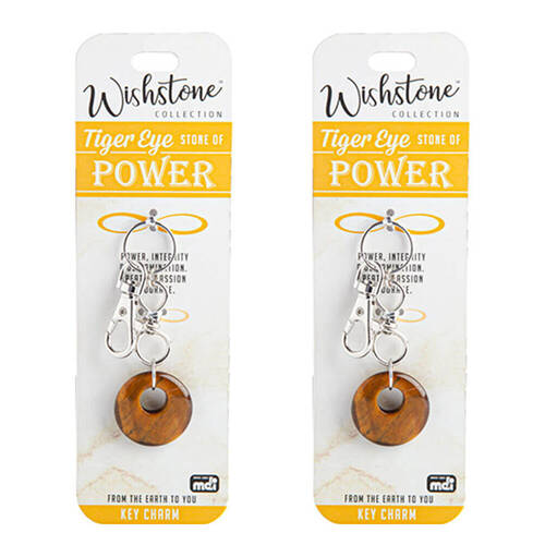2PK Wishstone Tiger Eye Key Charm Keychain Keyring Women's Accessories